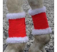 Hy Equestrian Christmas Santa Horse Leg Wraps (Set of 4) - Red/White (Pony)