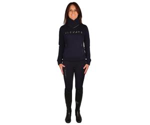 HY EQUESTRIAN Elevate Allure Cross Neck Jumper - Navy - Medium