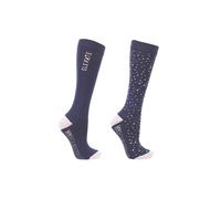 Hy Equestrian Elevate Allure Mizs Socks - Navy - Mizs 12-4 - Pack of 2