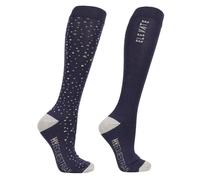 Hy Equestrian Elevate Allure Socks - Navy - Adult 4-8 - Pack of 2