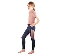 Hy Equestrian Elevate Mizs Kids Riding Tights Navy - 9-10 Years Old