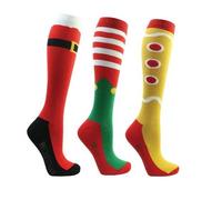 Hy Equestrian Festive Feet Junior Christmas Socks - Child 12-4
