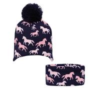 HY EQUESTRIAN Flaine Hat and Headband Set (Navy)