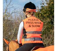Hy Equestrian Hi Viz Waistcoat - Please Pass Wide & Slow - UK 12 · Orange