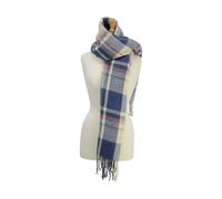 Hy Equestrian Ladies Supersoft Tartan Scarf Grape and Riviera and White - One Size