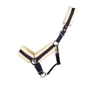 Hy Equestrian Luxury Faux Fur Head Collar (Navy, Pony)