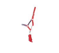 Hy Equestrian Merry Christmas Head Collar & Lead Rope - Red (Full)