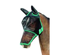 Hy Equestrian Mesh Full Mask with Ears and Nose Black/Teal - Pony