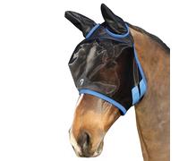 Hy Equestrian Mesh Half Fly Mask with Ears - X-Full · Black and Blue