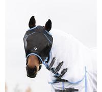 Hy Equestrian Mesh Half Mask Without Ears - Pony · Black/Light Blue