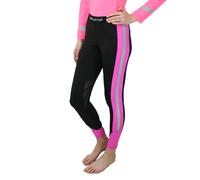 Hy Equestrian Reflector Hi Viz Silicone Knee Patch Riding Tights - UK 14 · Black and Pink