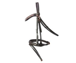 Hy Equestrian Rosciano Rose Gold Bridle Brown and Rose Gold - Full