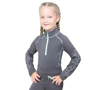 Hy Equestrian Stella Children's Base Layer Charcoal/Mint - 7-8 Years