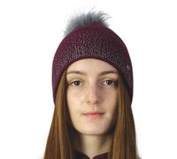Hy Equestrian Synergy Diamante Bobble Hat Fig - One Size