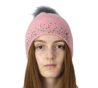 Hy Equestrian Synergy Diamante Bobble Hat Rose - One Size