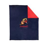 Hy Equestrian Thelwell Collection Fleece Blanket Navy and Red - One Size