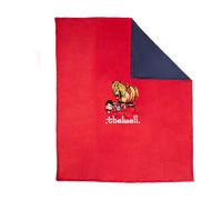 Battles Hy Equestrian Thelwell Collection Fleece Blanket Red and Navy - One Size