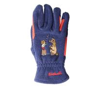 HY EQUESTRIAN Thelwell Collection Practice Makes Perfect Children's Fleece Riding Gloves, Navy/Red (Child Medium)