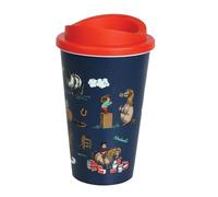 HY EQUESTRIAN Thelwell Collection Practice Makes Perfect Take Away Cup, Navy/Red, 350ml