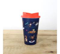 Hy Equestrian Thelwell Collection Practice Makes Perfect Take Away Cup Navy/Red - 350ml