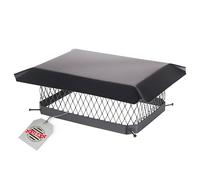 HY-GUARD Galvanized Steel Chimney Cover - HY-C Black Chimney Cap, Single Bolt-On Chimney Fireplace Cover, Chimney Flue Cover To Fit On Existing Flue Tiles, Chimney Vent Cap With Hood Plate (13" x 18")