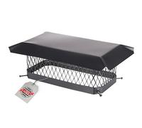 HY-GUARD HG918 Single Bolt On Galvanized Steel Chimney Cover, Mesh Size 3/4", Fits Outside Existing Clay Flue Tile, Black