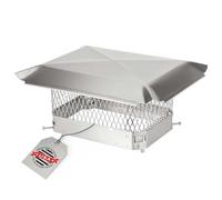 HY-GUARD HGSS1313 Single Bolt On Galvanized Steel Chimney Cover, Mesh Size 3/4", Fits Outside Existing Clay Flue Tile, Stainless Steel, 13" x 13"