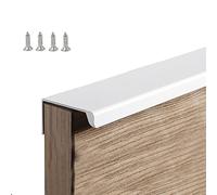 HY HUIJUN 2 Pack Finger Edge Pull Concealed Cabinet Handle,Modern Aluminum Cupboard Handles Bright White for Kitchen Door Drawer Bedroom