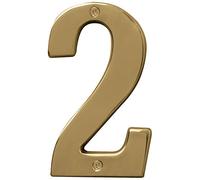 Hy-Ko Products BR-51PB/2 Prestige House Number 2 (Two) 5" High, Polished Brass Finish, 1 Piece