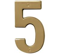 Hy-Ko Products BR-51PB/5 Prestige House Number 5 (Five) 5" High, Polished Brass Finish, 1 Piece