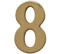 Hy-Ko Products BR-51PB/8 Prestige House Number 8 (Eight) 5" High, Polished Brass Finish, 1 Piece