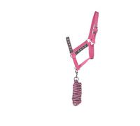 Hy Merry Go Round Horse Headcollar and Leadrope (Small Pony) (Grey/Pink)