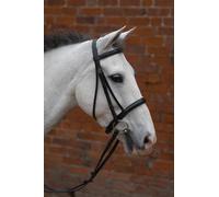 Hy Padded Cavesson Bridle With Rubber Grip Reins - Black - 1/2 Inch Pony
