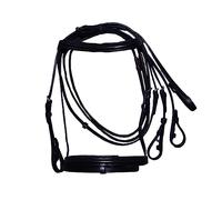Hy Padded Cavesson Bridle with Rubber Grip Reins (Full) (Black)