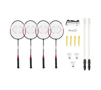 Hy-Pro 4 Player Badminton Set - 4 x Rackets/3 x Shuttlecocks/Net/Poles And Carry Case