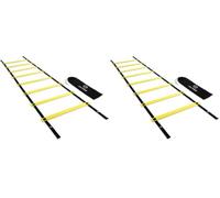 Hy-Pro 6m Agility Training Ladder - Professional Football Equipment with 14 Adjustable Rungs - Speed & Footwork Development Tool for Football Training - Includes Carry Bag (Pack of 2)