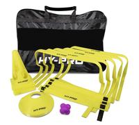Hy-Pro Agility Training Set - Resistance Parachute, Agility Ladder, 8 Cones, 5 Hurdles, 12 Markers, Reaction Ball & Carry Bag for Fitness, Speed & Sports Training