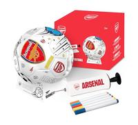 Hy-Pro Officially Licensed Arsenal F.C. Scribble Ball - Size 2 Colour in Football with 5 Colouring Pens, Stand & Pump, Football Toys, Arsenal Gifts for Boys and Girls 3+