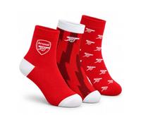 Hy-Pro Arsenal FC Socks 3 Pack Red White Crest & Cannon Pattern 4 to 7 | Sizes 4 to 7, 3 Designs Included, Official Merchandise, Boys' Football Socks
