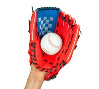 Hy-Pro Baseball Glove & Ball Left Handed Red/Blue 10.5"