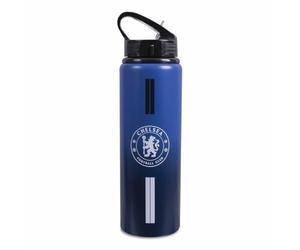 Hy-Pro Chelsea F.C. Team Merchandise 750ml Aluminium Fade Bottle - White | Officially Licensed, Unisex Reusable Sports Bottle for Kids & Adults, One Size UK