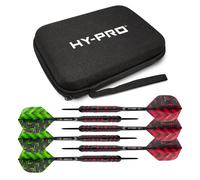 Hy-Pro Darts Set with Case Black/Green/Red 6pk