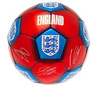 Hy-Pro Officially Licensed England FA Signature Football | Size 5, Metallic, Training, Match, Merchandise, Collectible For Kids and Adults, Red/Blue
