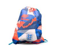 Hy-Pro England Flash Drawstring Gym Bag | Three Lions Crest, Bold Graphic Print, Teal Drawstring Cords, Lightweight Design, Football Fan Bag