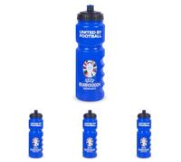 Hy-Pro Euro 2024 750ml Plastic Bottle, Officially licensed, 0.75L, Reusable, Retractable Nozzle, Lightweight, Sports bottle, BPA Free (Pack of 4)