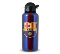 Hy-Pro FC Barcelona 400ml Aluminium Water Bottle | Official Licensed Barca Reusable Drinks Bottle with Folding Straw | Lightweight Leak-Proof Metal Sports Bottle for Kids & Fans