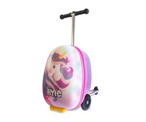 Hy-Pro Flyte Scooter Suitcase Folding Kids Luggage - Luna The Unicorn, Hardshell, Ride On With Wheels, 2-In-1, 18 Inch, 25 Litre Capacity