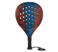 Hy-Pro Padel Racket, Red and Blue Design, Lightweight ABS Foam Construction, with Wrist Strap