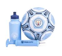 Hy-Pro Manchester City F.C. Signature Football Gift Set | Officially Licensed, 32 Patch Football Design with Water Bottle, Size 5
