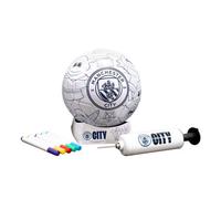 Hy-Pro Officially Licensed Manchester City F.C. Scribble Ball - Size 2 Colour in Football with 5 Colouring Pens, Stand & Pump, Football Toys, Manchester City Gifts for Boys and Girls 3+